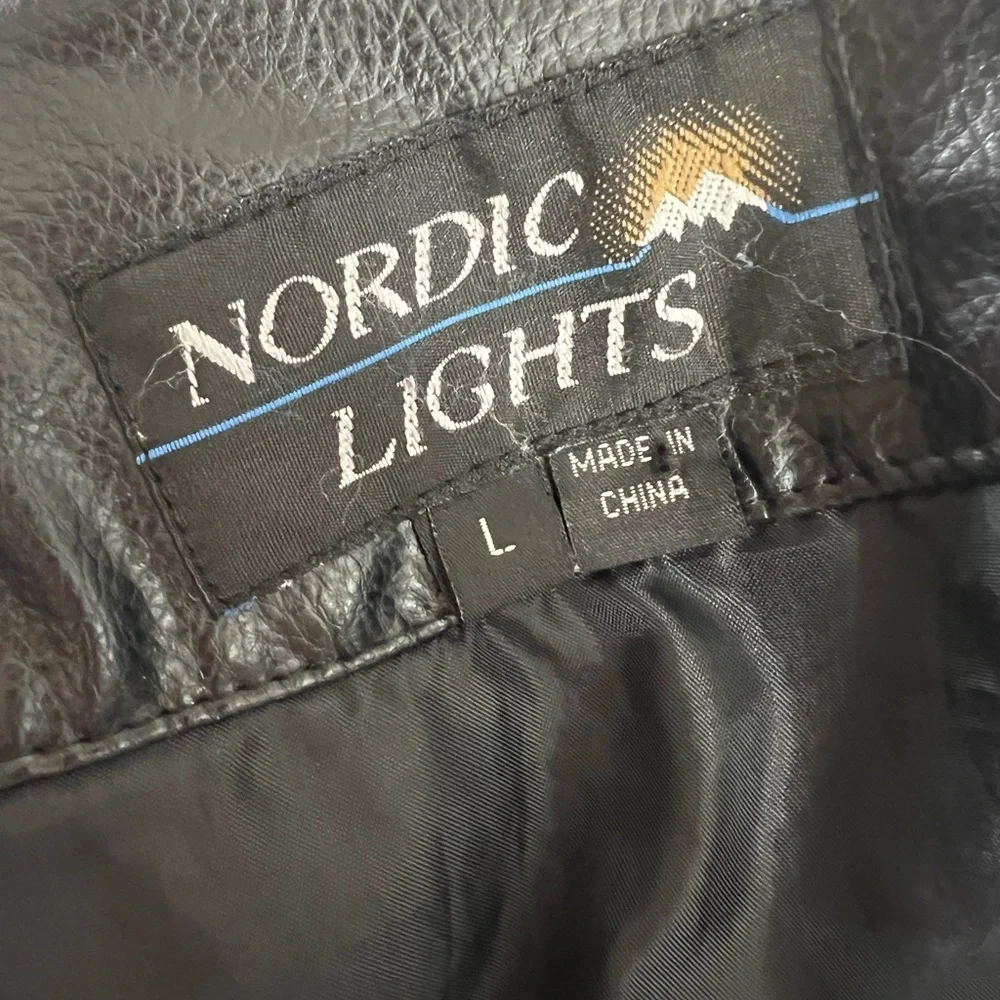 Nordic Lights gray heavyweight faux fur hooded coat deer snowflake motif size L - Picture 6 of 7